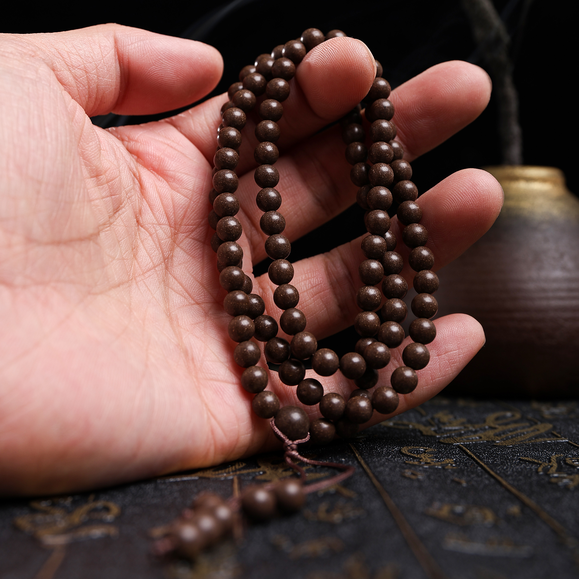 手串/合香珠/水晶手串/香珠文玩/文玩手串白底实物图