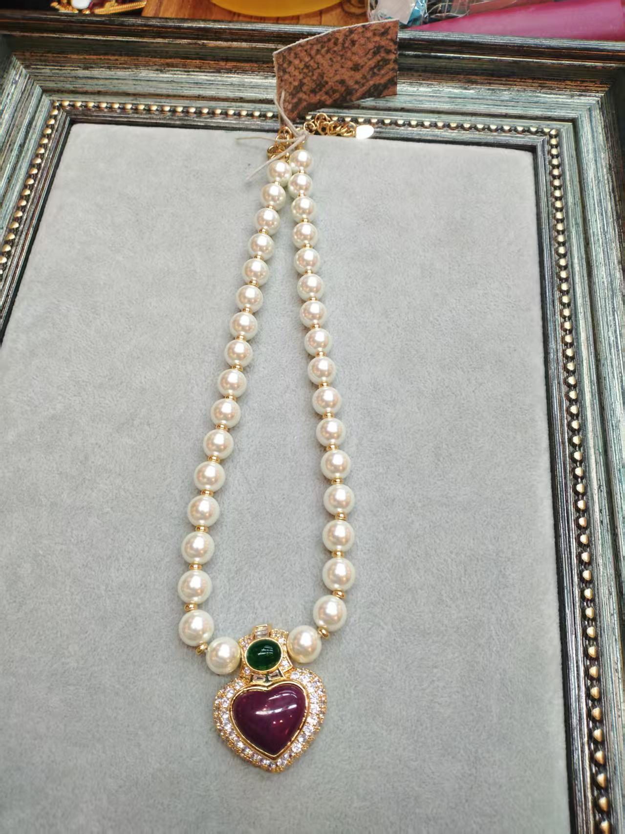 珍珠链条女款拼接气质珍珠