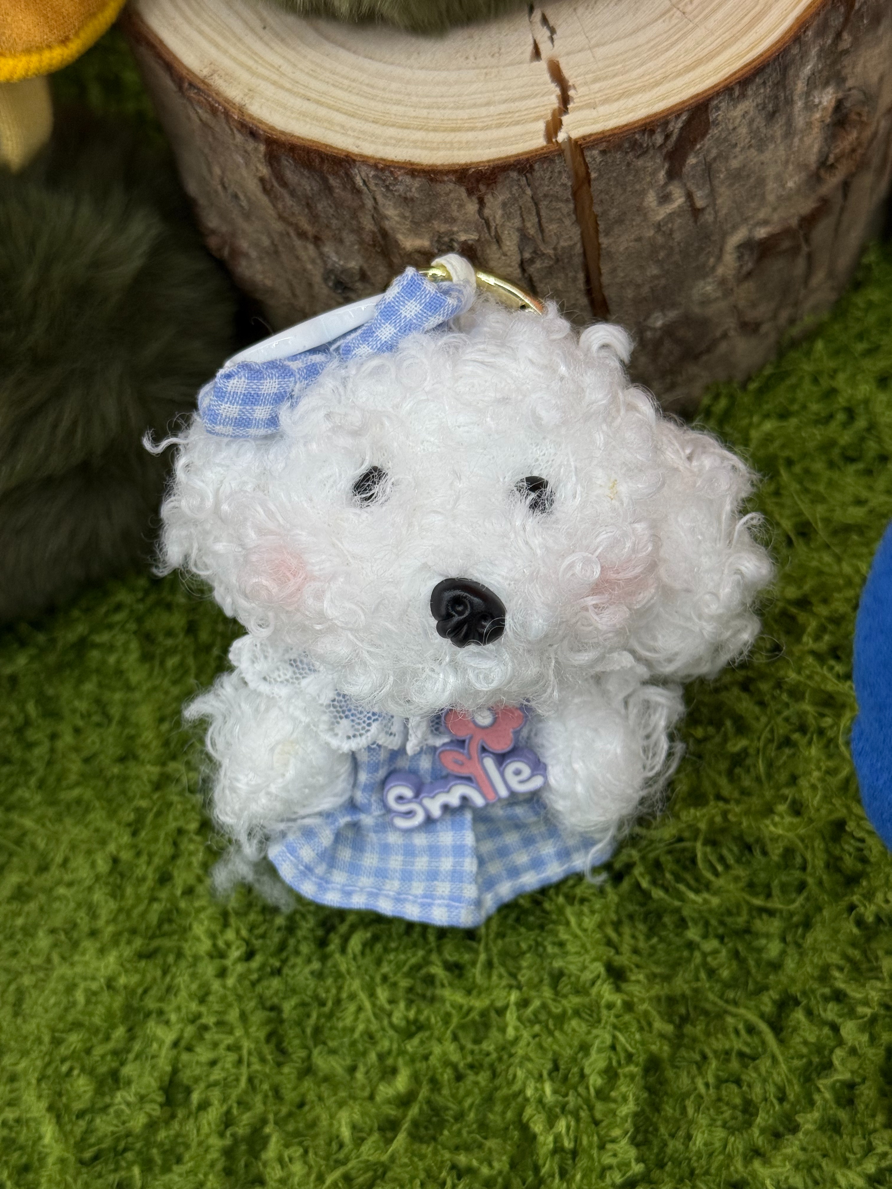 Curly teddy dog plush toy keychain pendant Specification image