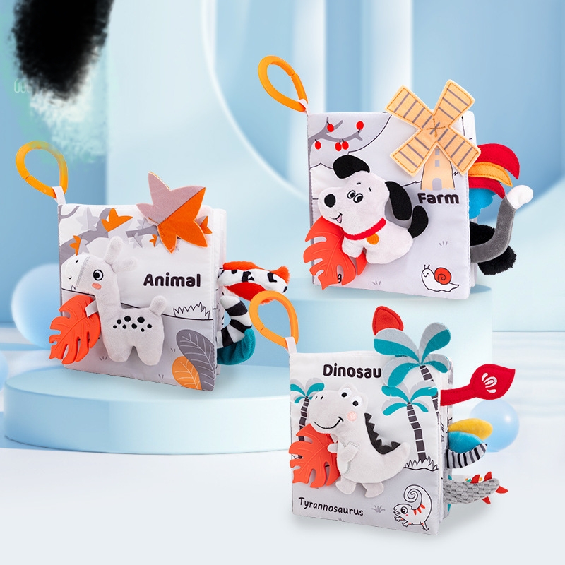 Happy monkey Baby Can chew and tear a cloth book. 6-month 3D cognitive intelligence baby tail Application Scenario
