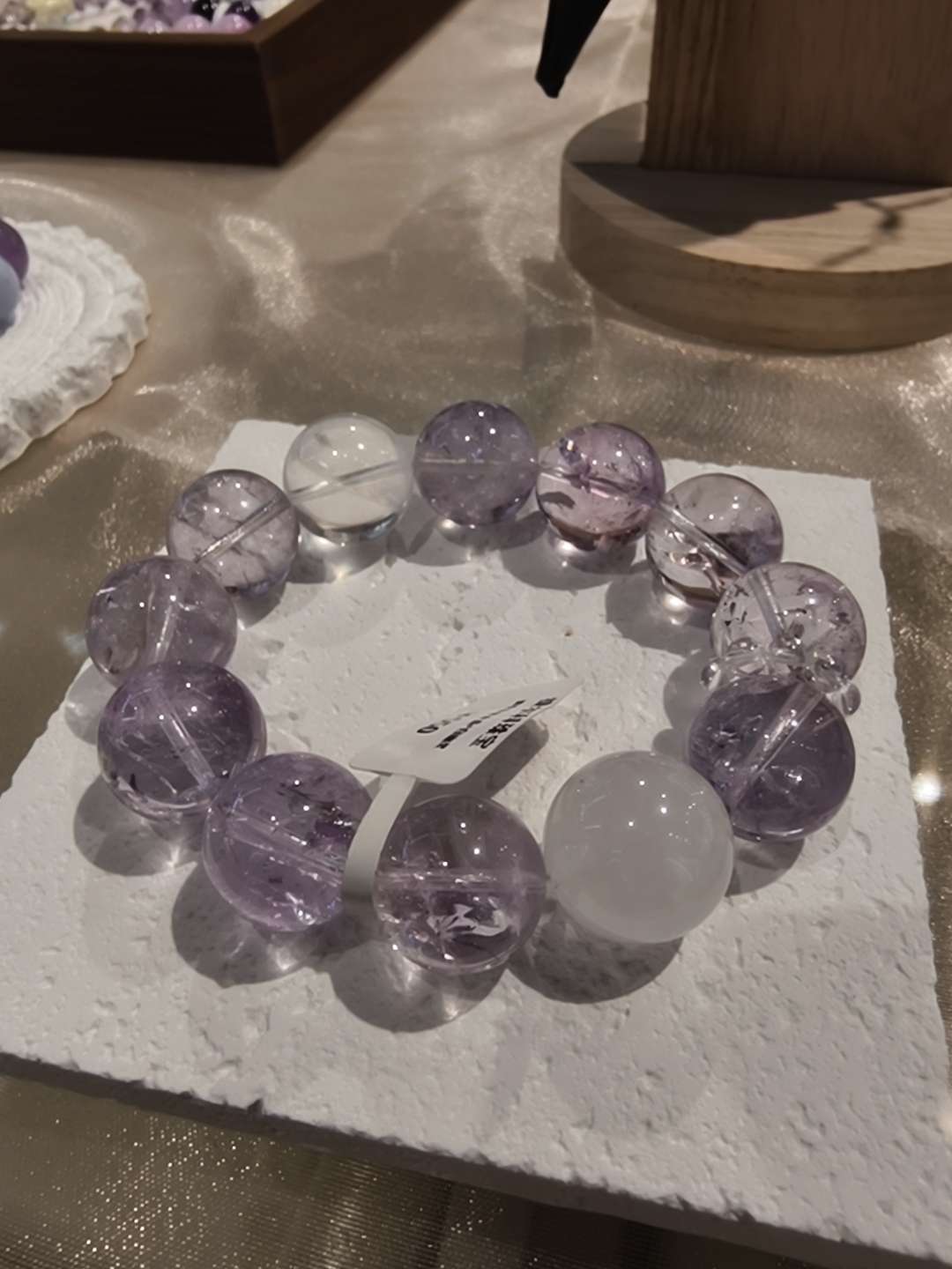 手串/文玩/合香珠/水晶手串/佛珠白底实物图