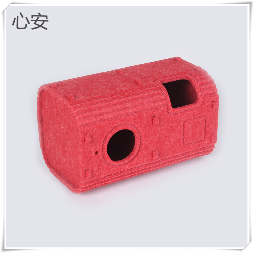 Red felt cat bed integrated tree hole, winter cat warm shelter, multi-cat family cat house Specification drawing