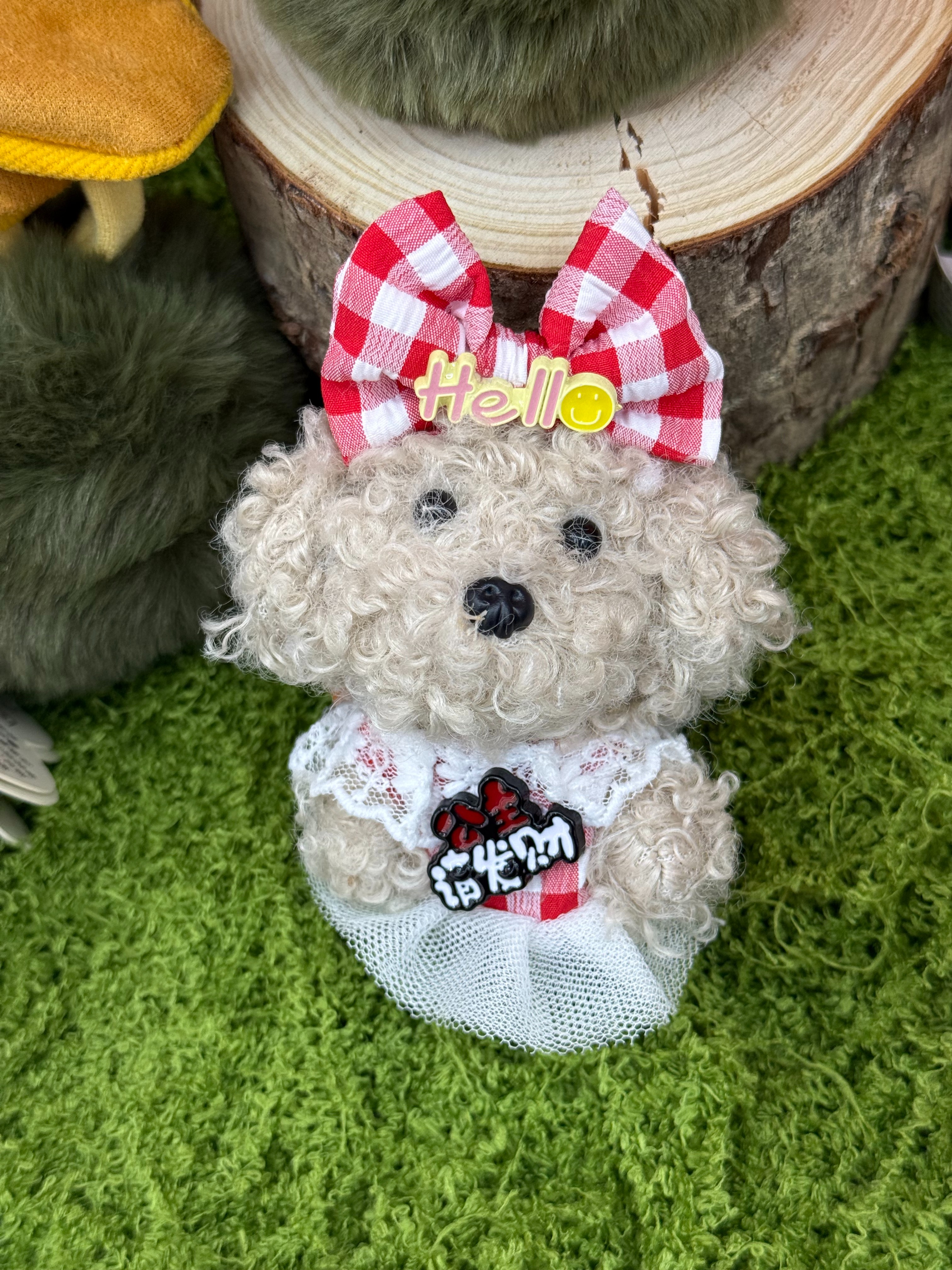 卷毛泰迪小狗毛绒公仔钥匙扣挂件