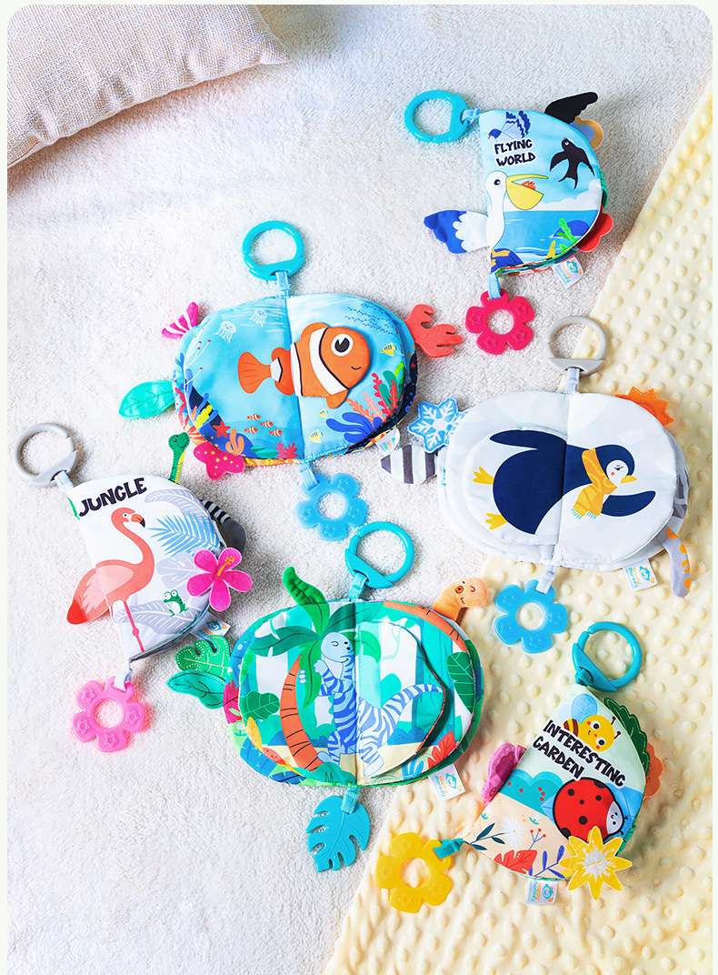 Happy monkey Baby Can chew and tear a cloth book. 6-month 3D cognitive intelligence baby tail Item Picture