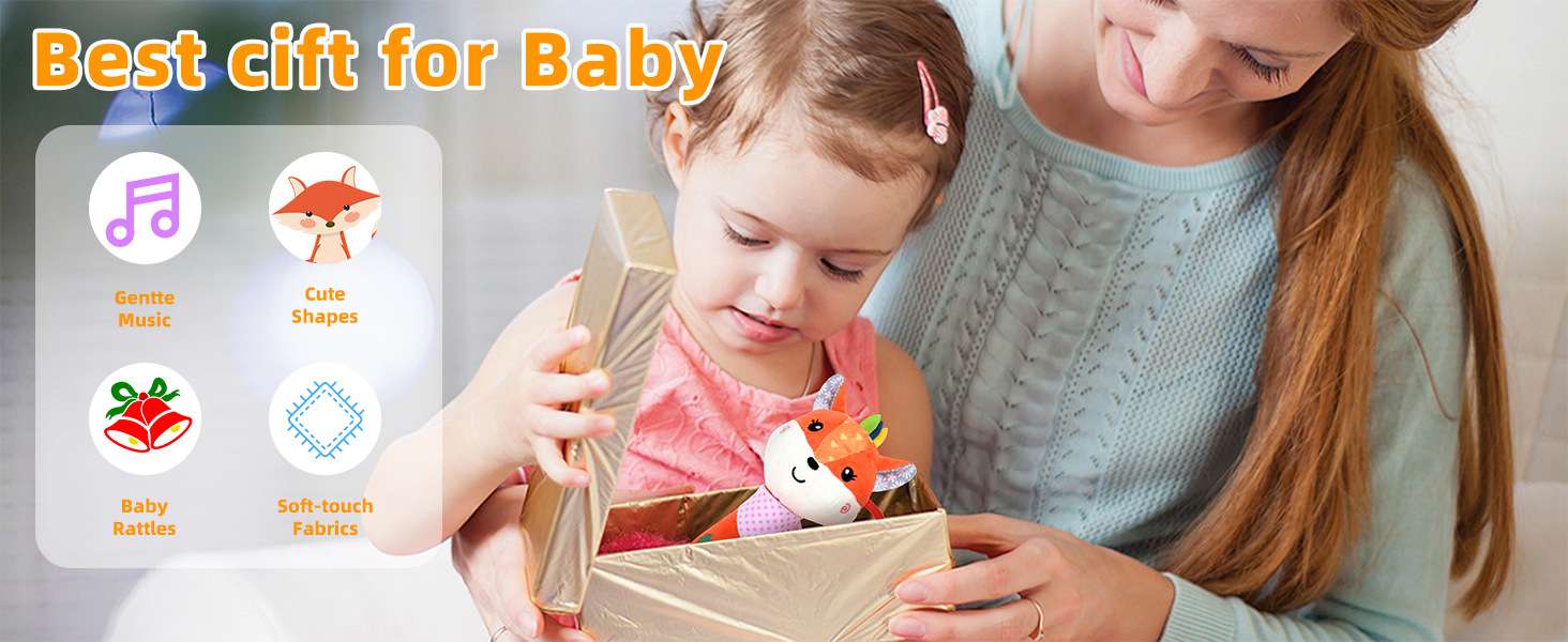 SKKBABY新生儿益智毛绒玩偶音乐床挂0-3岁宝宝推车婴儿启蒙摇铃详情图11