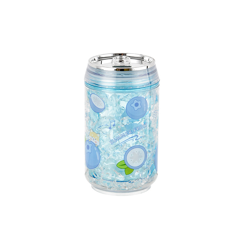 Z37-8031 New double-layer plastic straw cup, high appearance level, summer crushed ice cup, creative can ice cup, Korean version detail image 9