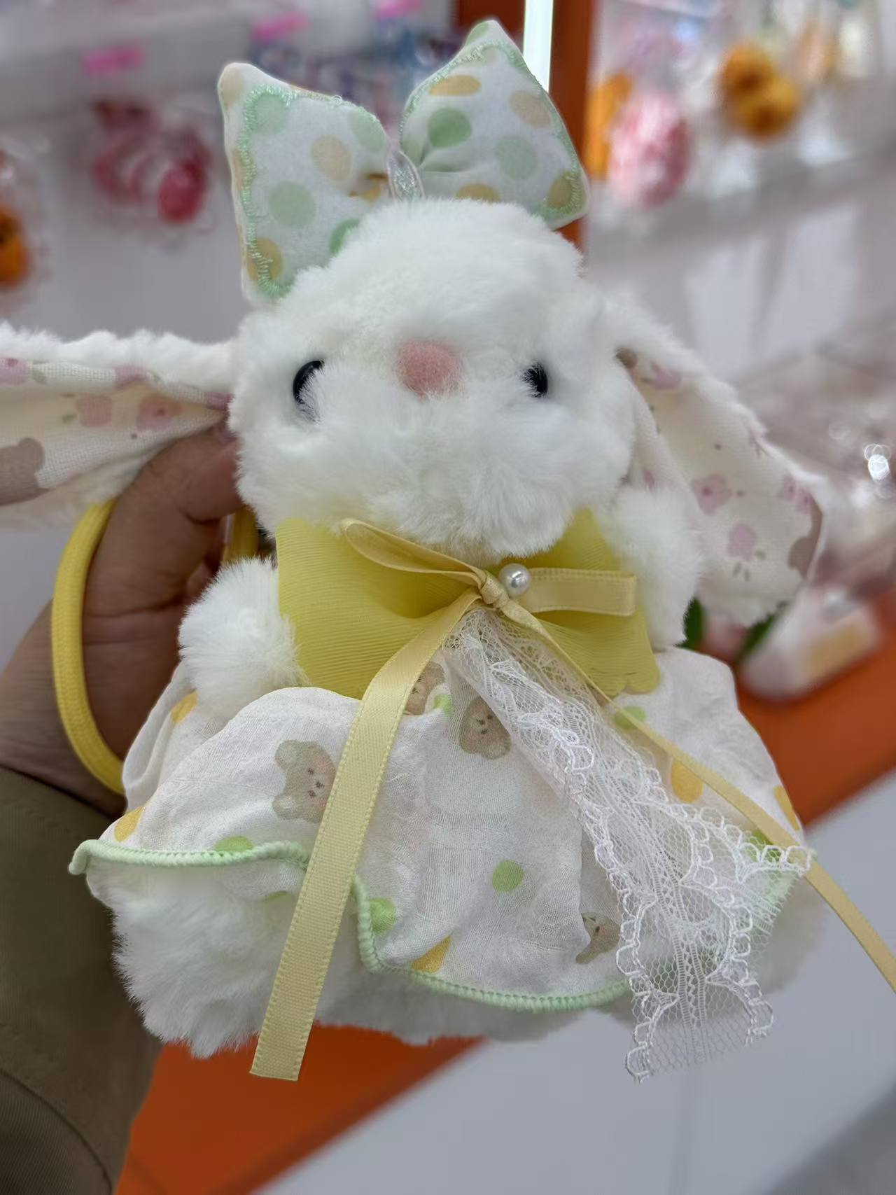 Wholesale of new flip-flop rabbit bag pendants, cartoon plush cute dolls, keychains, pendants and small gifts details Picture