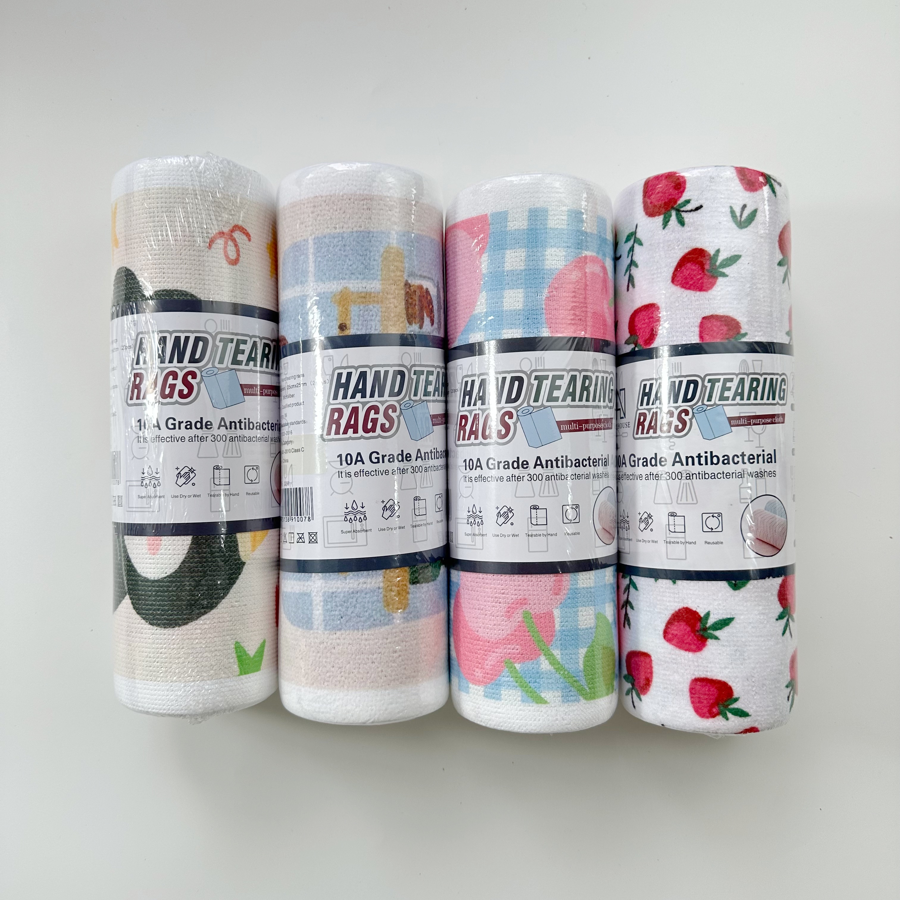 印花手撕抹布厨房专用洗碗百洁布厚款吸水吸油干湿两用手撕抹布