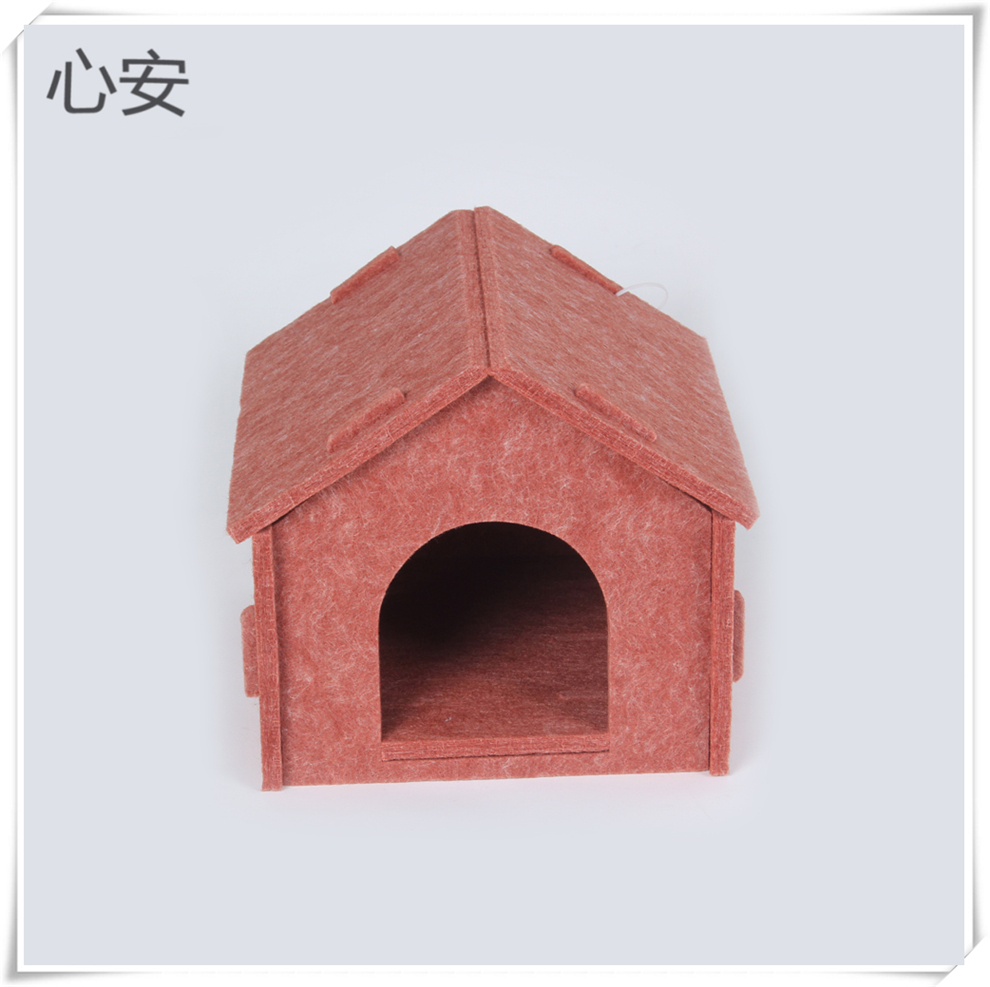 Three-dimensional house-shaped felt cat bed, suitable for small pets, detachable and washable, thickened pet bed, warm and comfortable sleeping house Specification drawing