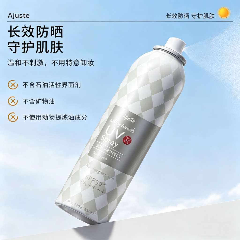 Ajuste爱伽丝防晒喷雾（灰色无香型）350ml  全身通用防紫外线ajust爱伽丝防晒产品图