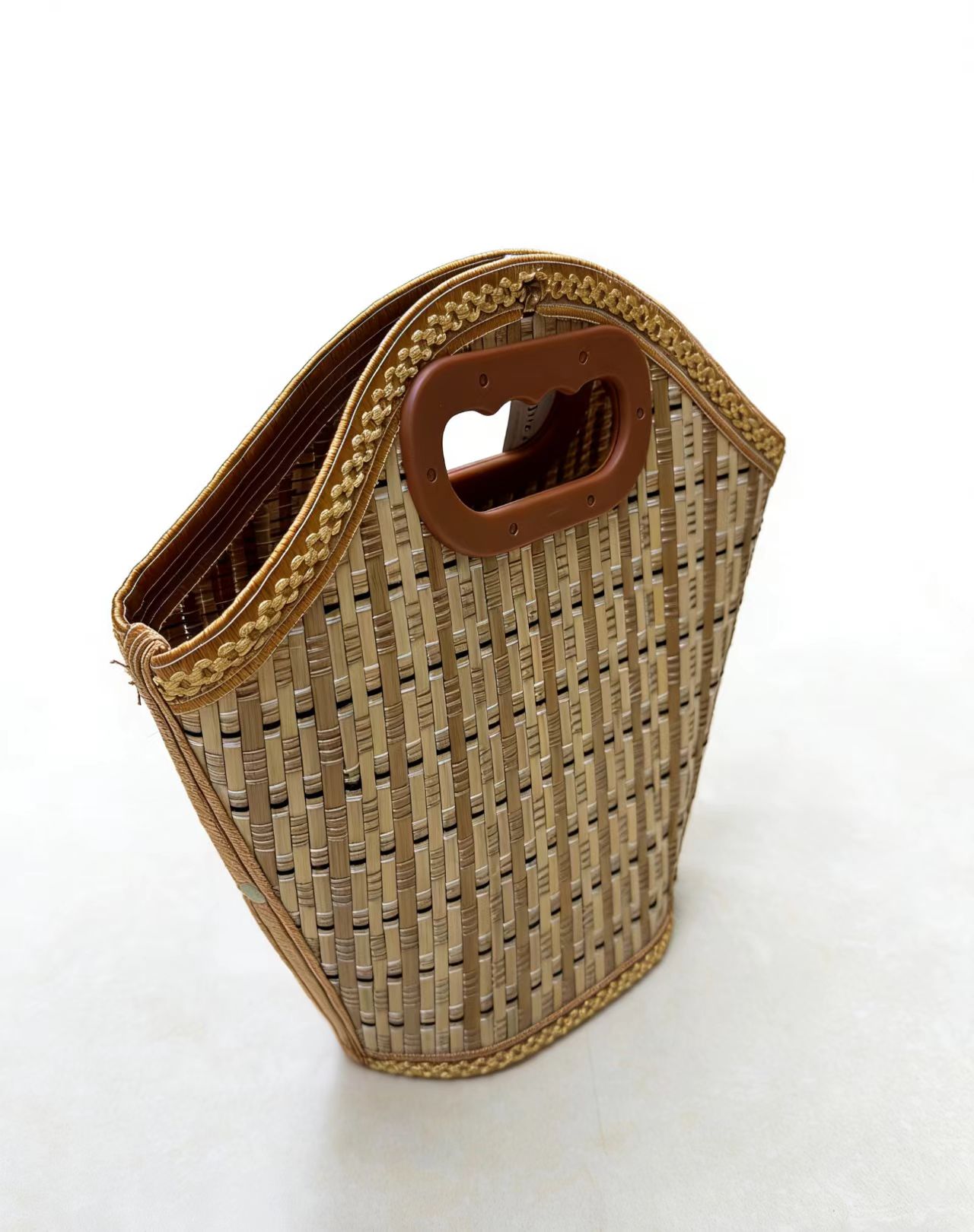 竹编包女文艺手提包沙滩挎包女包提菜篮礼品包装包女士挎包复古风可折叠包包