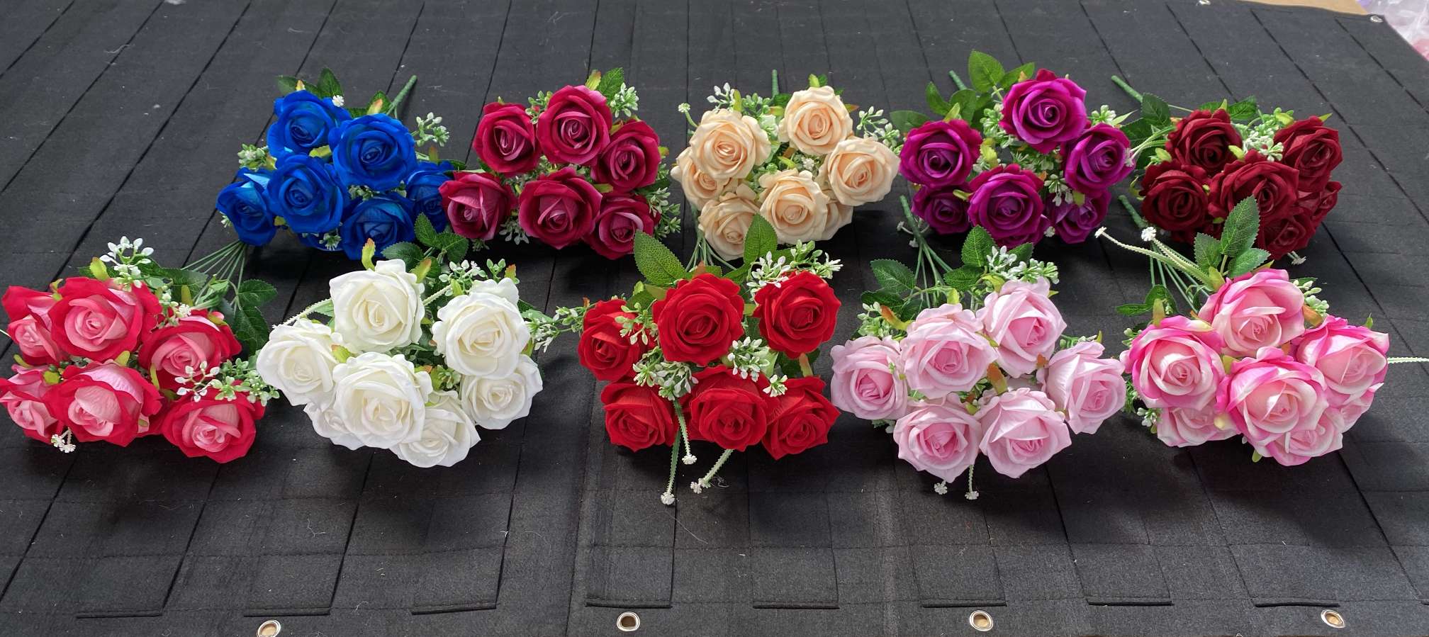 仿真花仿真玫瑰7头绒布角玫假花婚礼家居装饰布置花束摆件批发详情图12