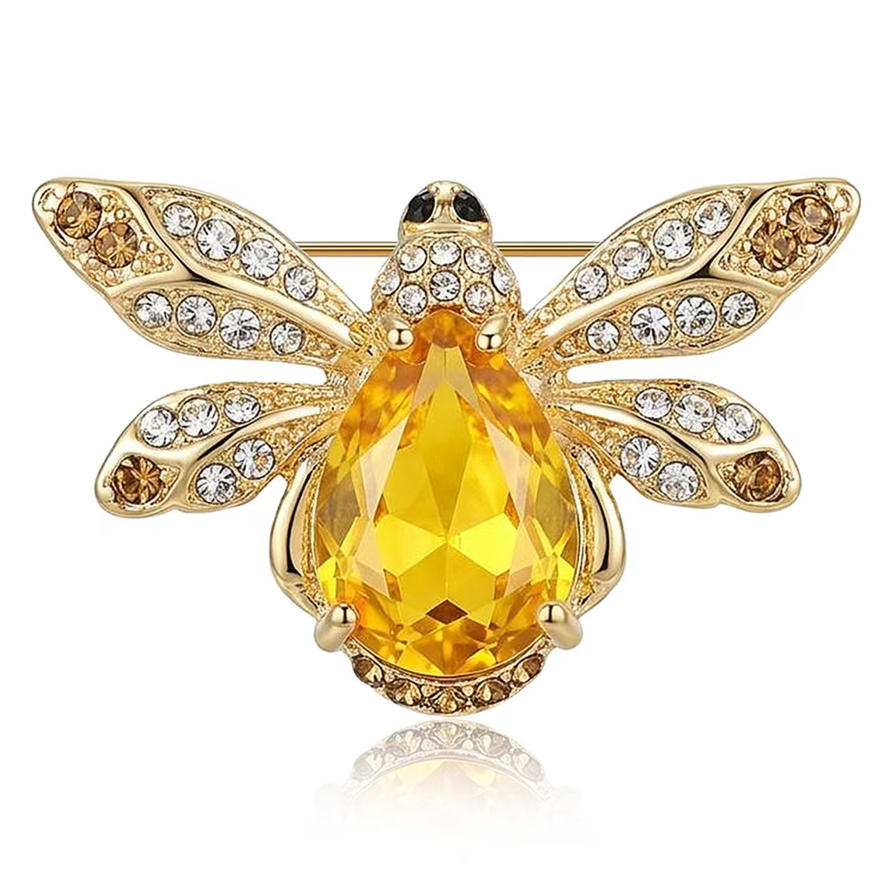 时尚轻奢欧美合金水钻蜜蜂胸针 个性男女士服饰胸花饰品别针