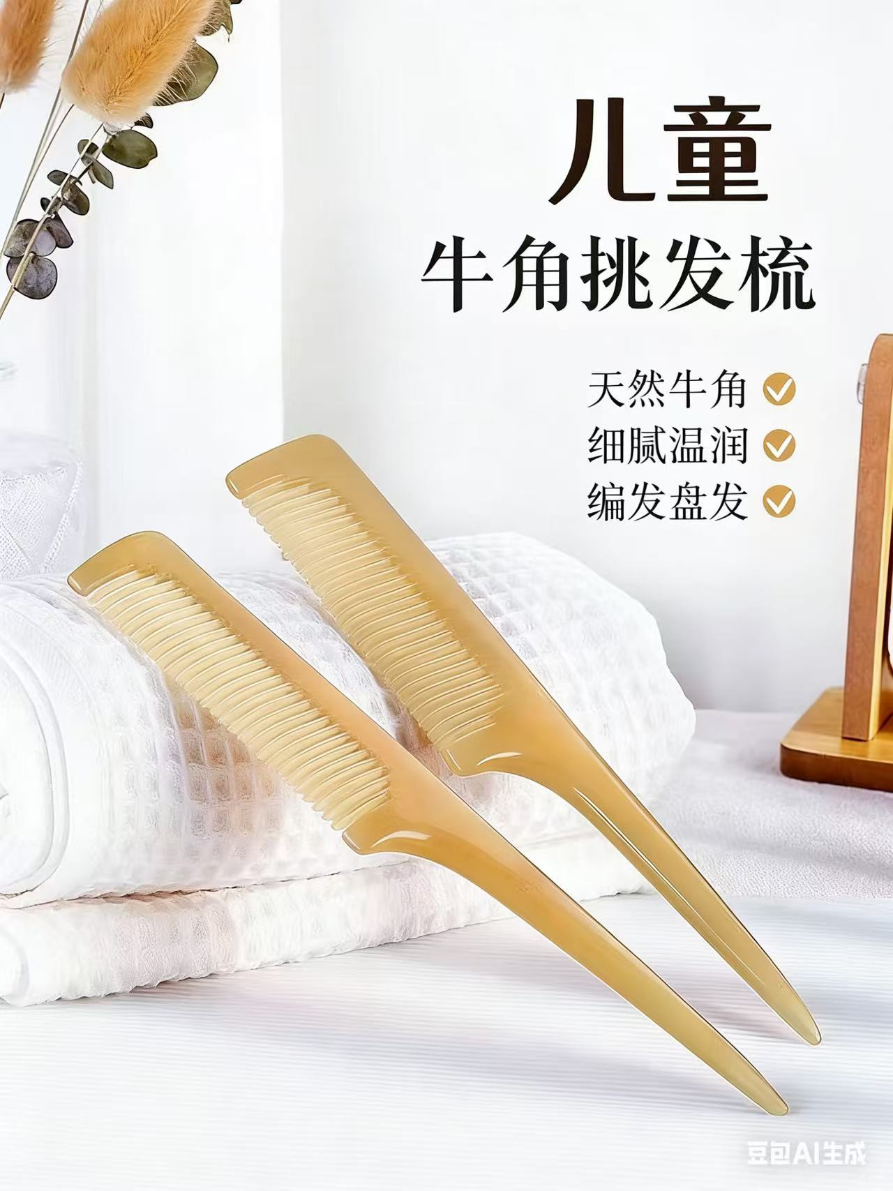 儿童牛角挑发梳整盒电话线皮筋派对头箍发饰婚礼梳子