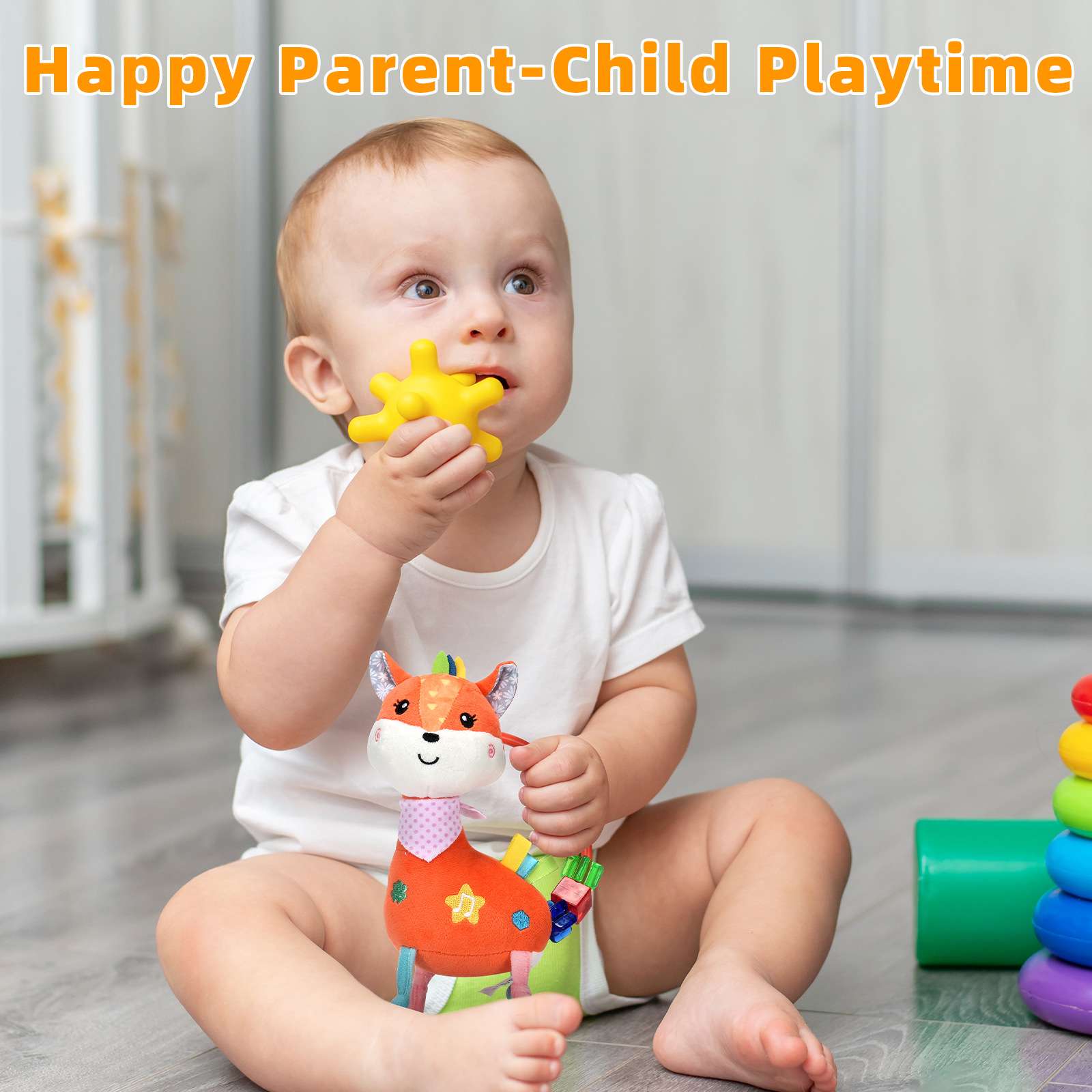 SKKBABY新生儿益智毛绒玩偶音乐床挂0-3岁宝宝推车婴儿启蒙摇铃详情图13