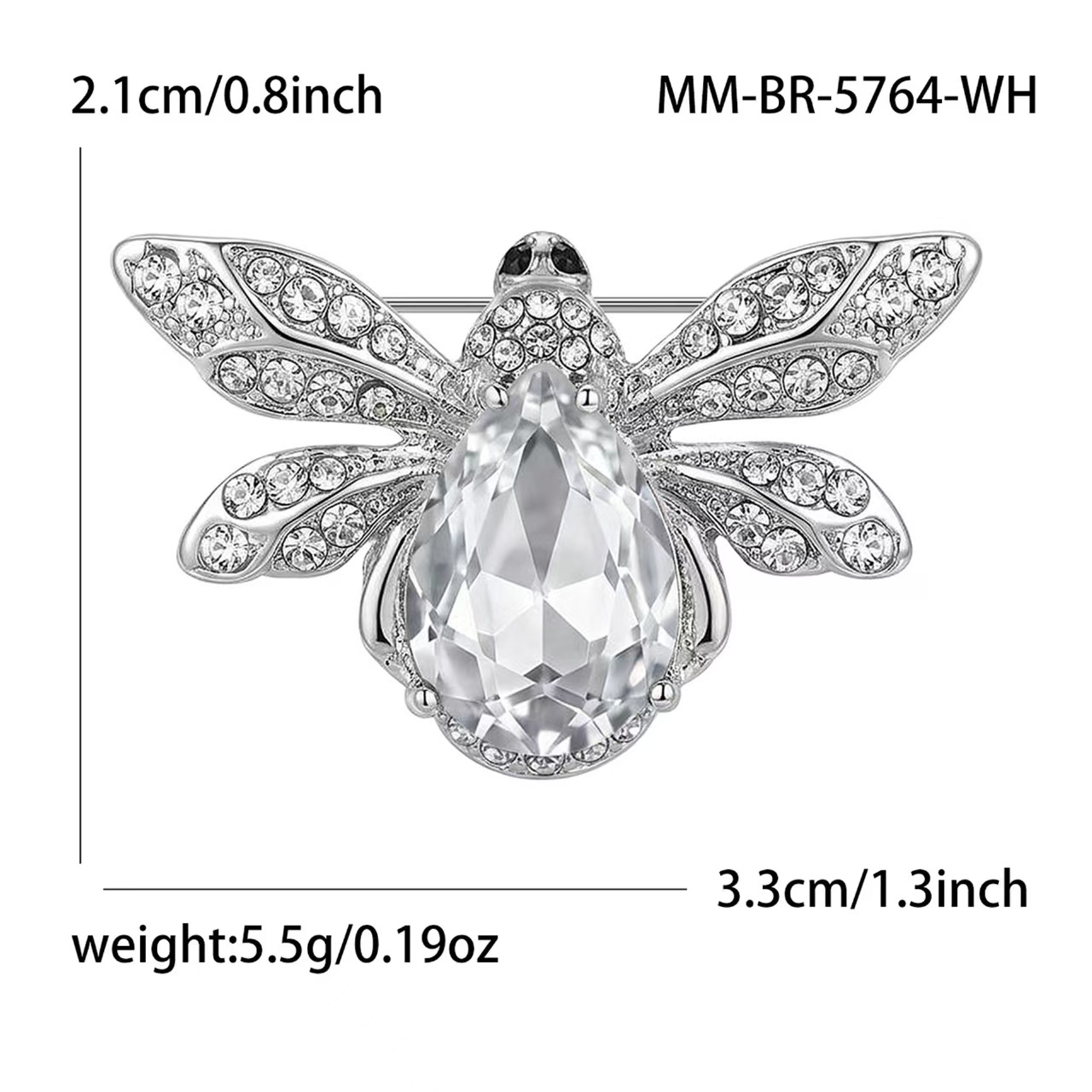 时尚轻奢欧美合金水钻蜜蜂胸针 个性男女士服饰胸花饰品别针详情1