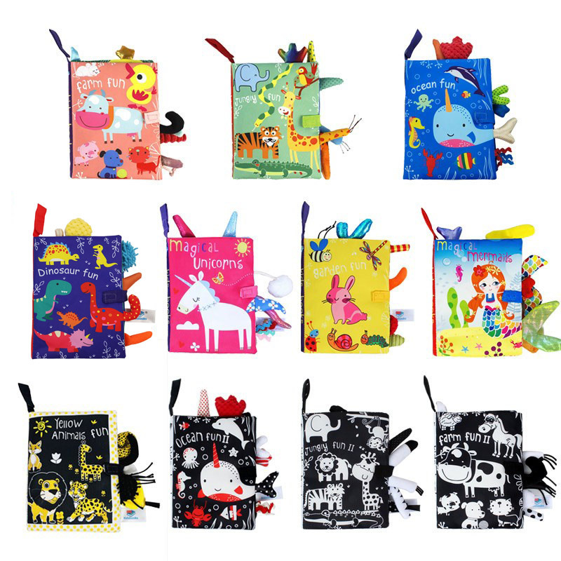 AIPINQI新款卡通动物尾巴布书 撕不烂宝宝布书 带响纸儿童玩具 早教详情图4