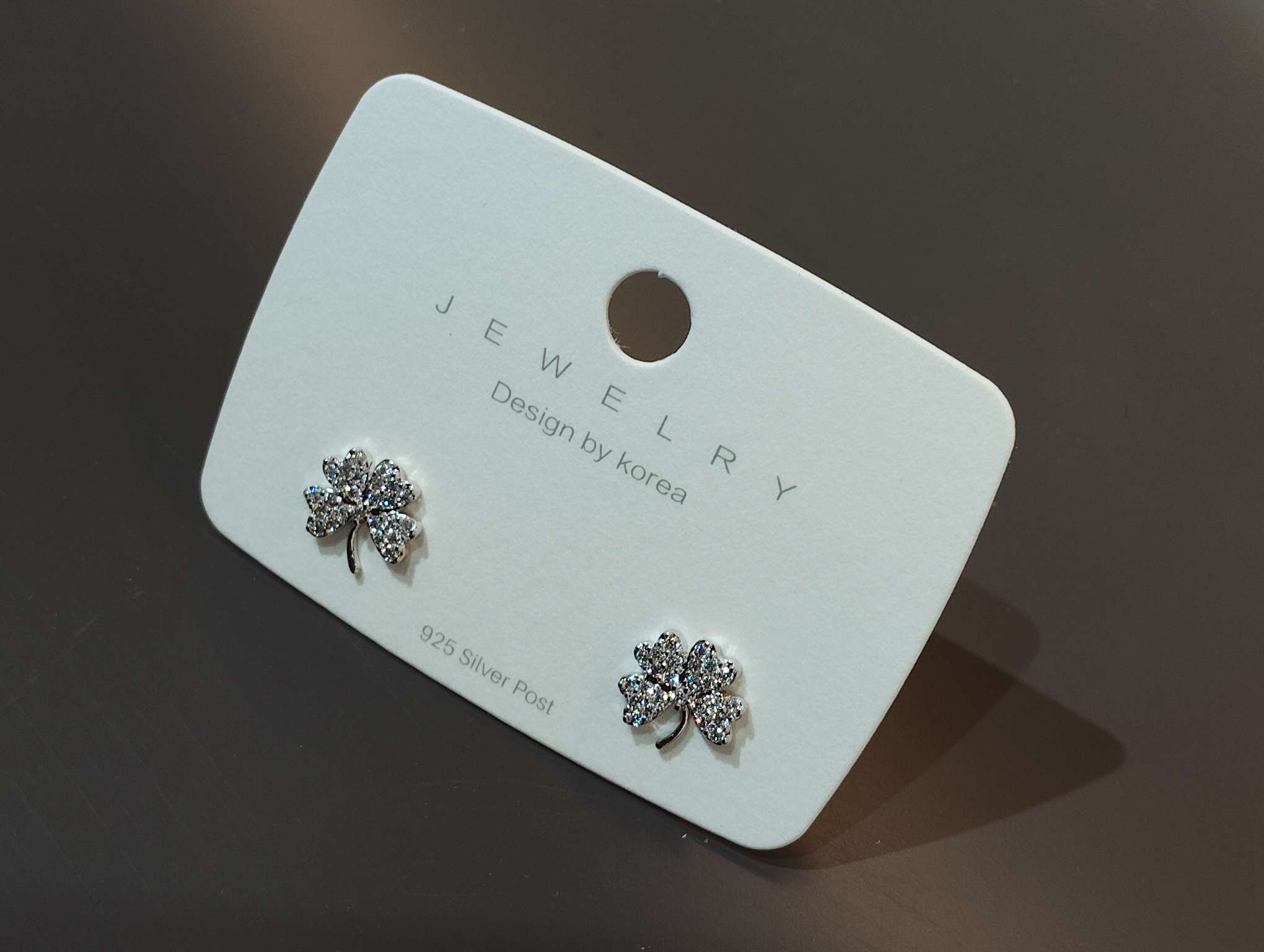 简约小巧四叶草耳钉女耳环新款潮气质镶钻耳饰