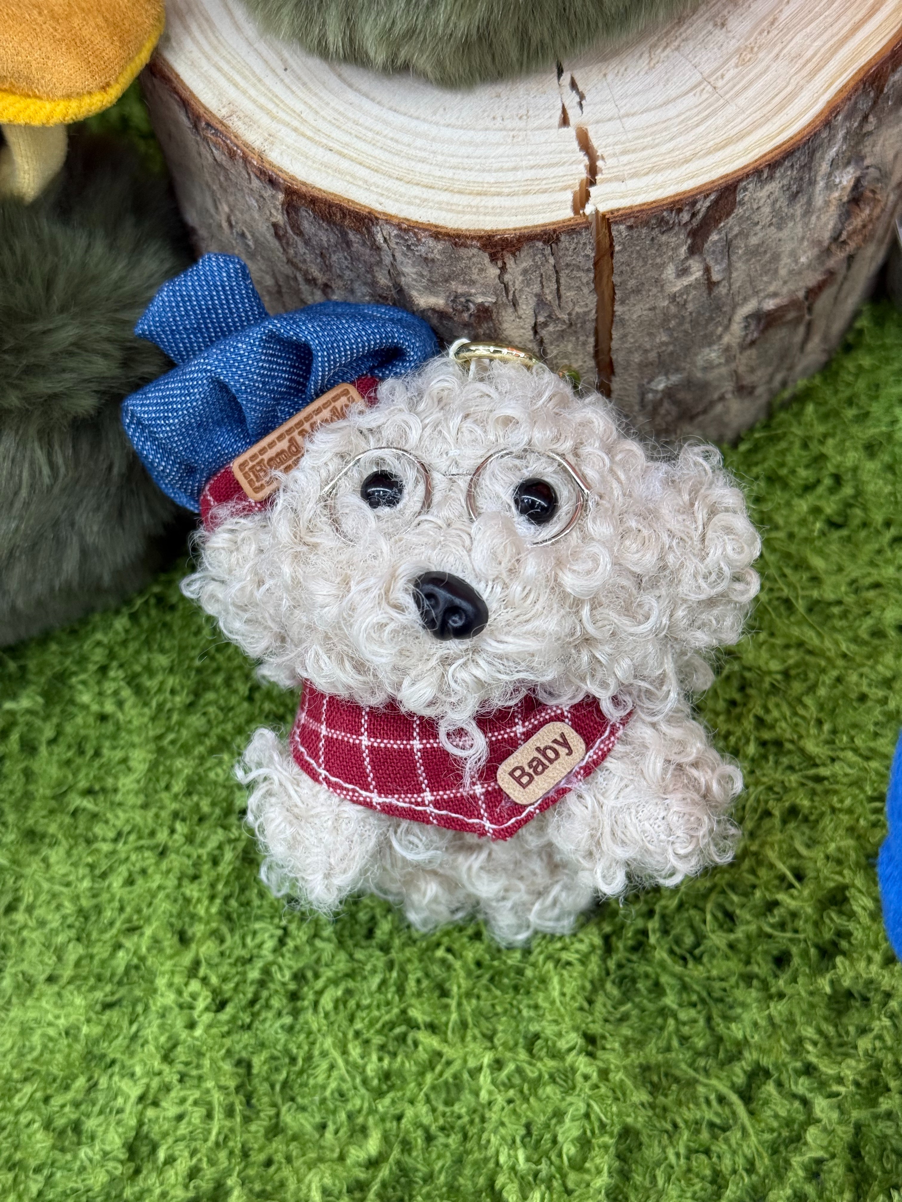 Curly teddy dog plush toy keychain pendant Application Scenario