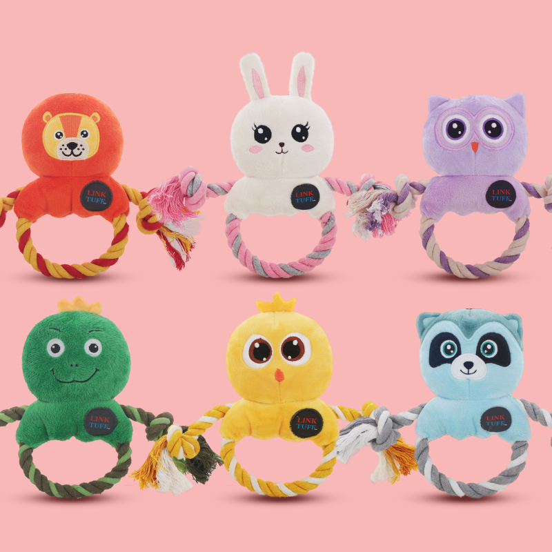 Biting dog toys, pet supplies, pet dog toys, pet toys, high-quality, wear-resistant and durable cartoon knot ring series