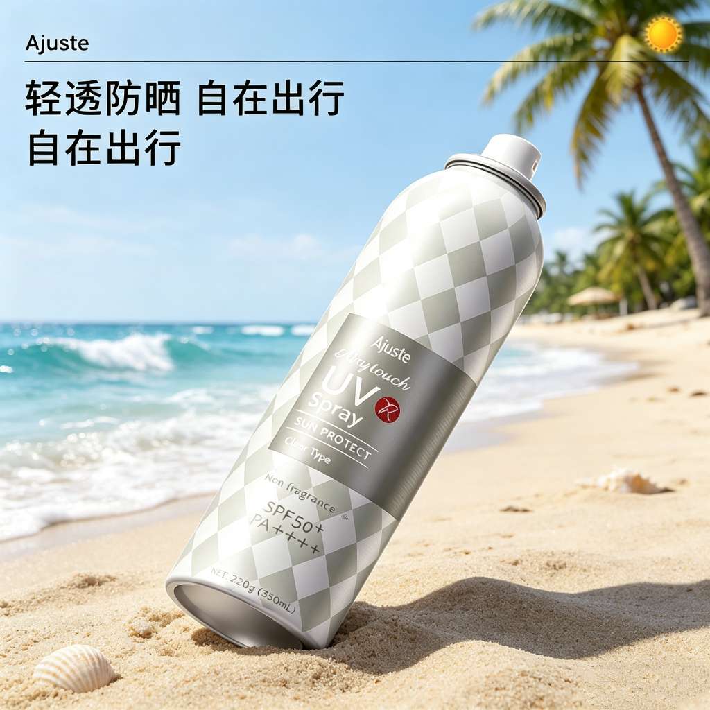 Ajuste爱伽丝防晒喷雾（灰色无香型）350ml  全身通用防紫外线ajust爱伽丝防晒细节图