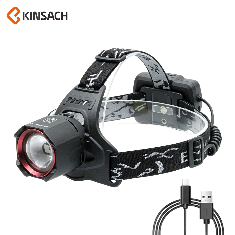 KINSACH头灯钓鱼灯头上灯手电筒便携强光消防指示灯