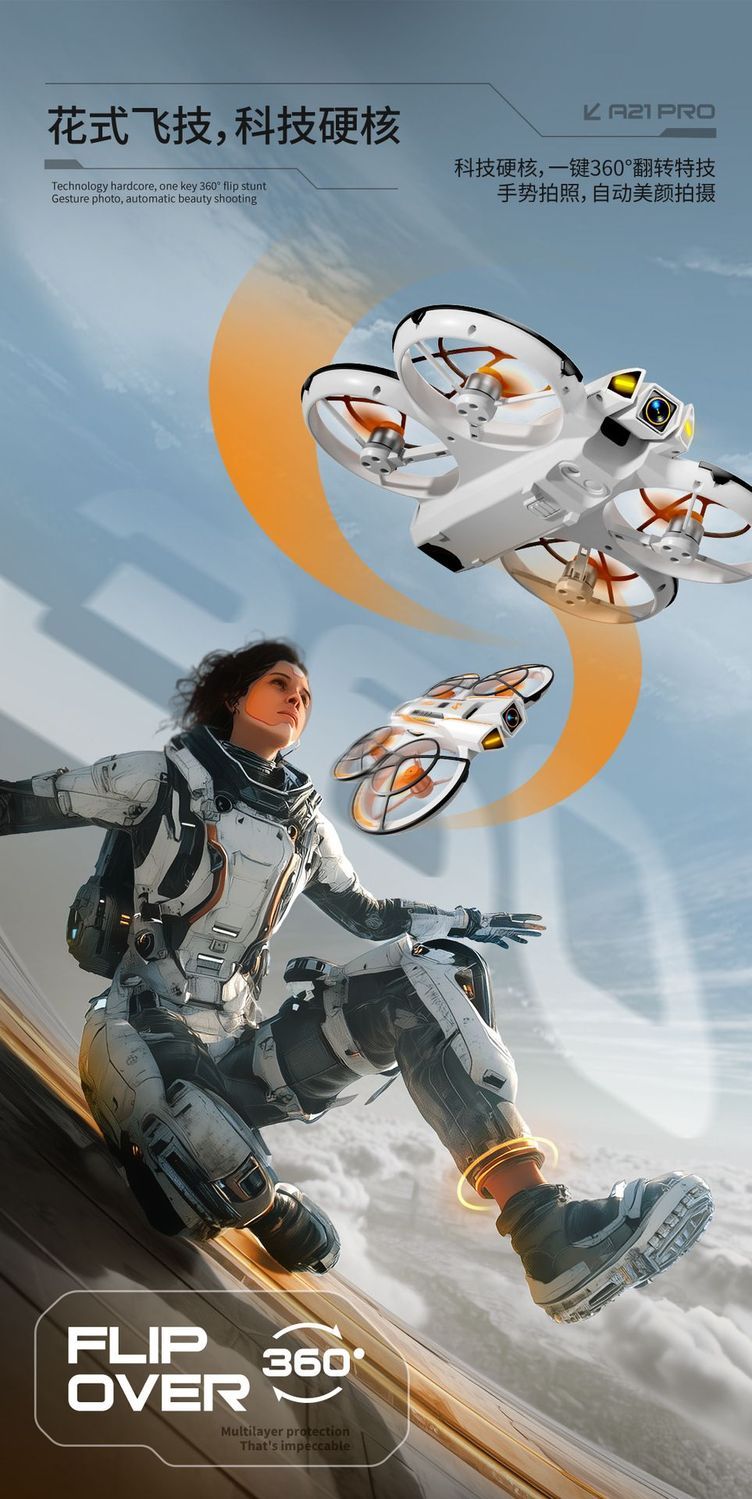 A21 brushless drone, aerial camera, remote control aircraft, adult electric anti-drop toy, brushless motor, mesh cover, package, safe and worry-free, export wholesale for foreign trade detail image 15