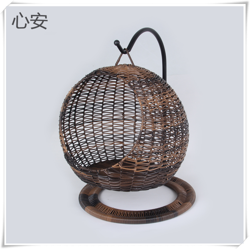 Popular semi-enclosed pet hammock, cat bed, cat cage, round cat hanging, cat bed basket, rattan woven summer cat hammock full figure
