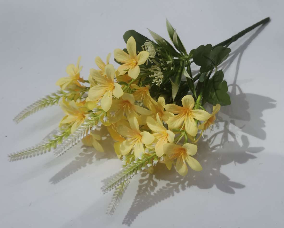 新款仿真5叉油画小丽兰  仿真兰花装饰花详情图5