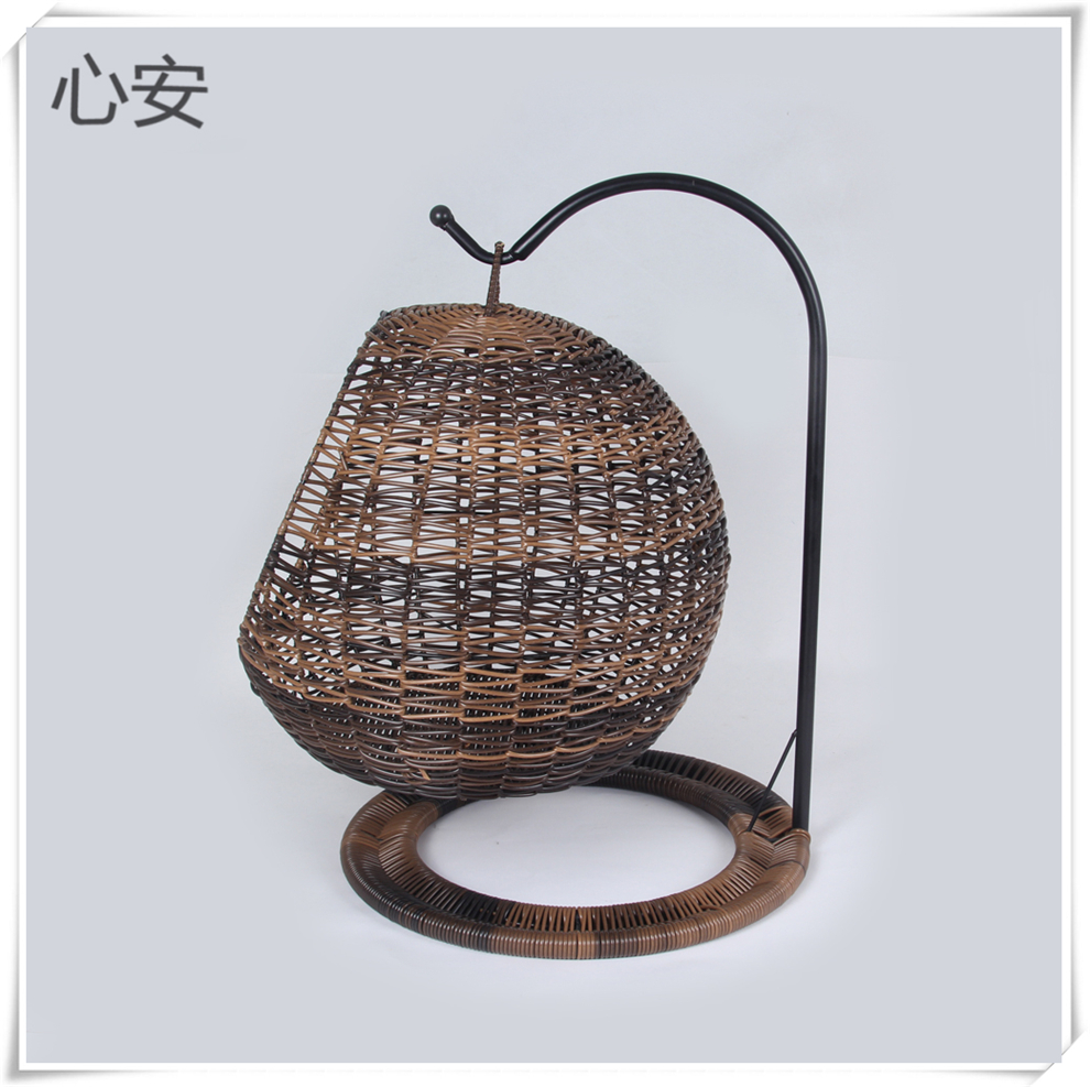 Popular semi-enclosed pet hammock, cat bed, cat cage, round cat hanging, cat bed basket, rattan woven summer cat hammock details Picture