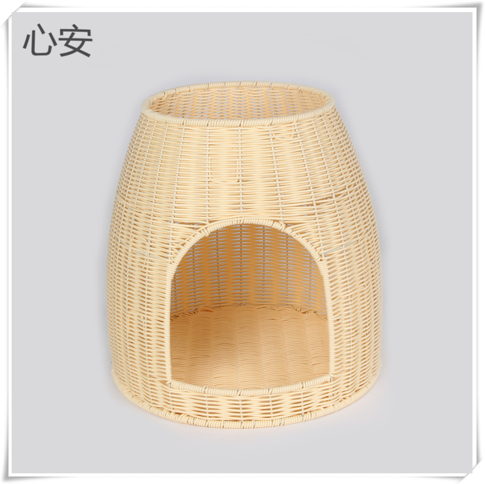 All-season universal rattan cat bed semi-enclosed pet villa, washable cat house, cool bed, dog bed, cat bed, pet room full figure