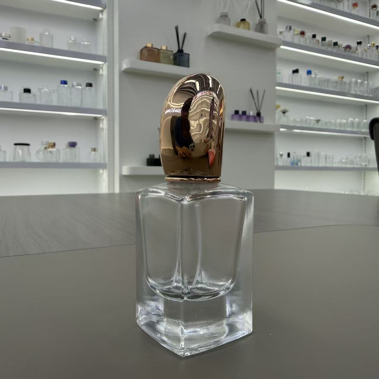 厚底玻璃瓶香水瓶时尚镀金30ml玻璃容器