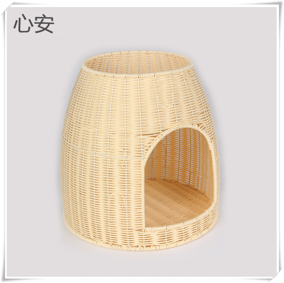 All-season universal rattan cat bed semi-enclosed pet villa, washable cat house, cool bed, dog bed, cat bed, pet room details Picture