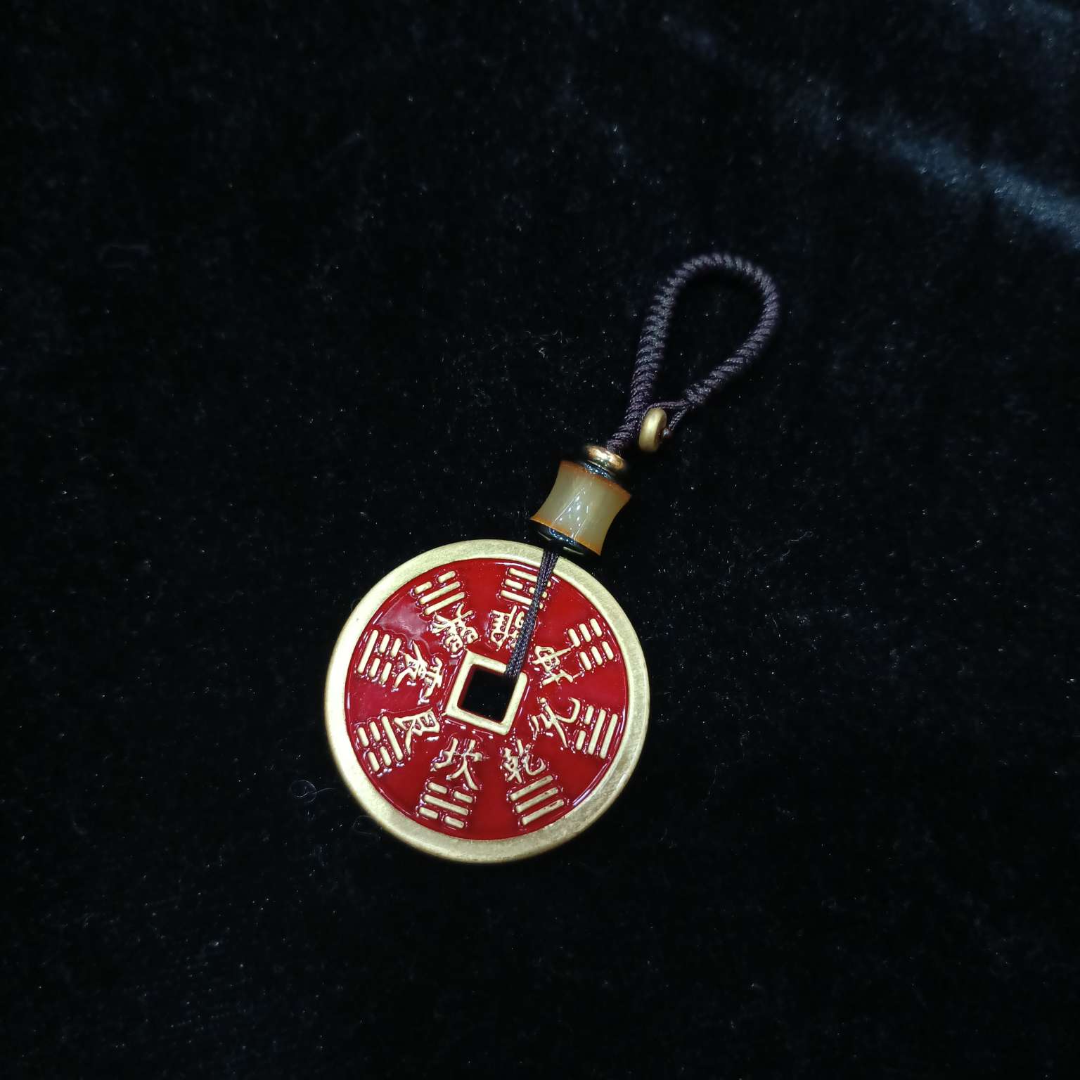 中公工艺铜红色山鬼钱钥匙扣包链