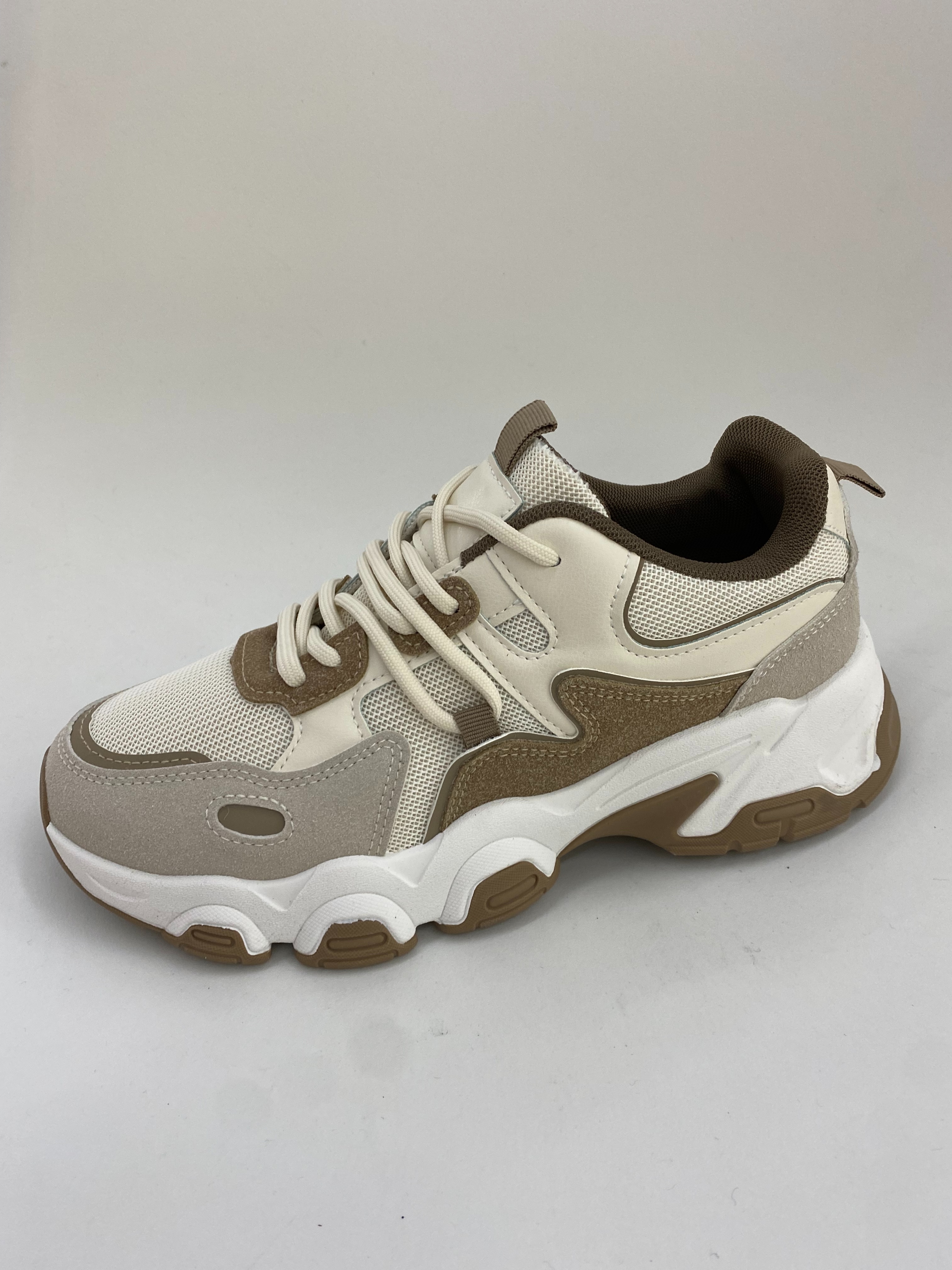 White and grey thick-soled sports shoes for summer casual wear Specification drawing