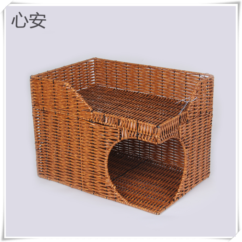 Double-layer large-sized cat cage, rattan woven cat villa, popular cat house, suitable for all seasons, summer cat bed, direct supply from the manufacturer full figure