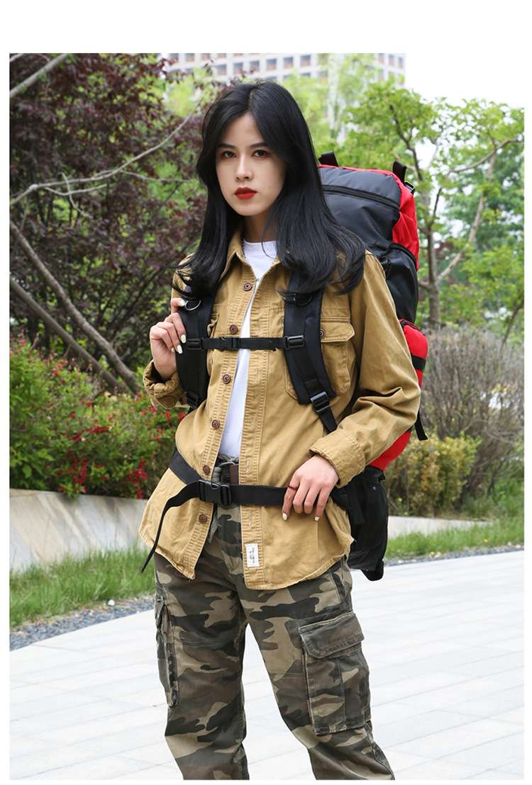 Outdoor hiking and mountain climbing bag, men's lightweight backpack, women's hiking travel bag, waterproof travel bag, camping bag, large capacity 90L detail image 18