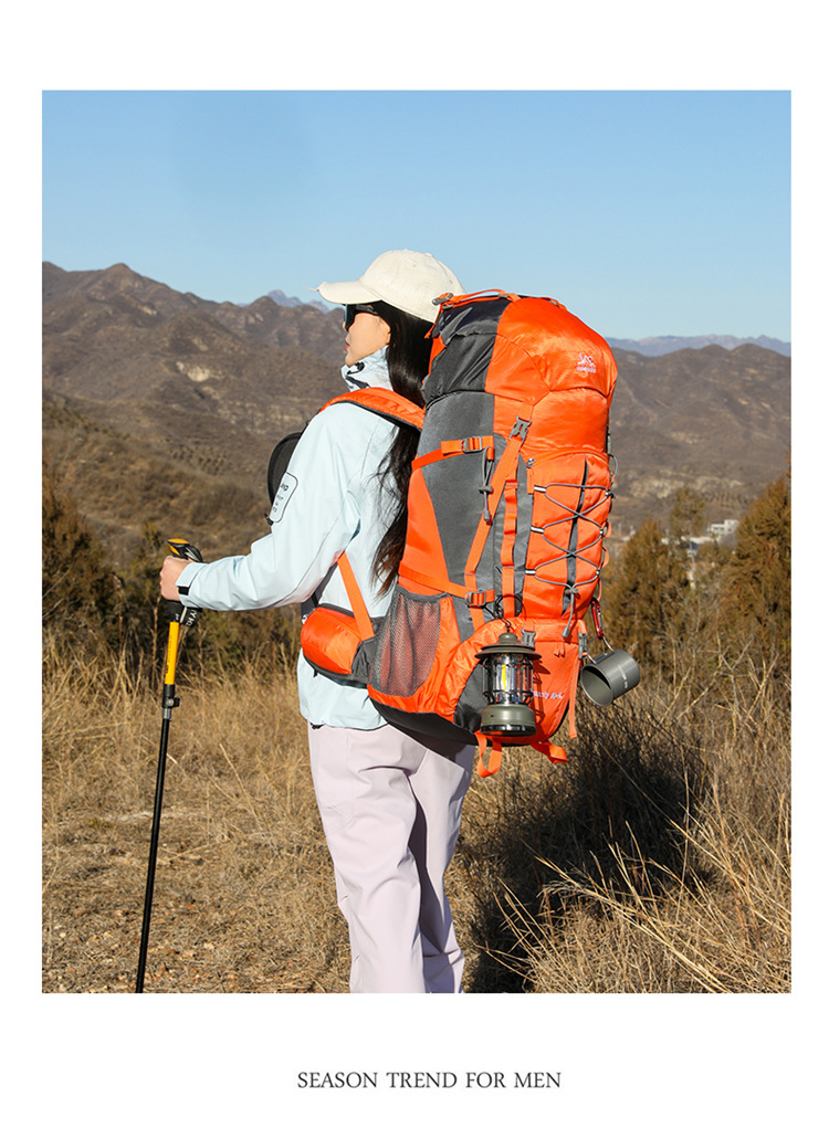 Large-capacity outdoor hiking bag, lightweight hiking backpack, casual backpack, camping and off-road backpack, 60+ 5-liter hiking bag detail image 3