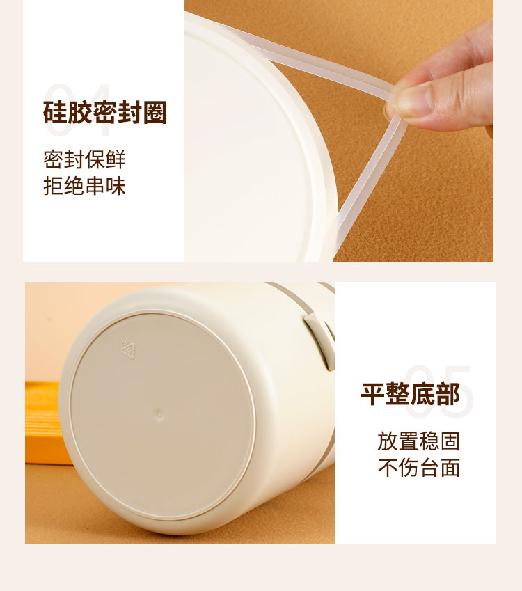 304不锈钢平盖加深低格保温饭盒 食品级pp可微波加热学生餐盒上班保鲜盒、饭盒详情31