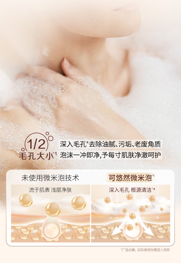 可悠然温和清洁滋润肌肤泡沫丰富美肌香氛550ml沐浴露详情5