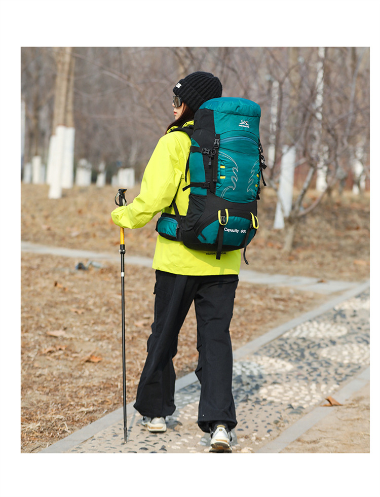 60L heavy-duty hiking and mountaineering outdoor backpack, large-capacity hiking bag, sports outdoor bag, travel camping backpack detail image 18