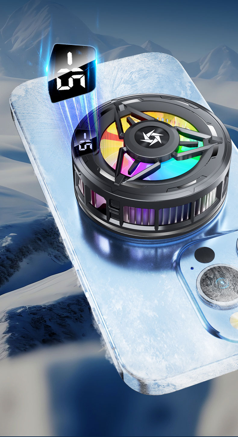 The SL59 mobile phone cooler, with a semiconductor back clip, is a magnetic cooling wonder featuring digital display and intelligent cooling for game live streaming pic 14