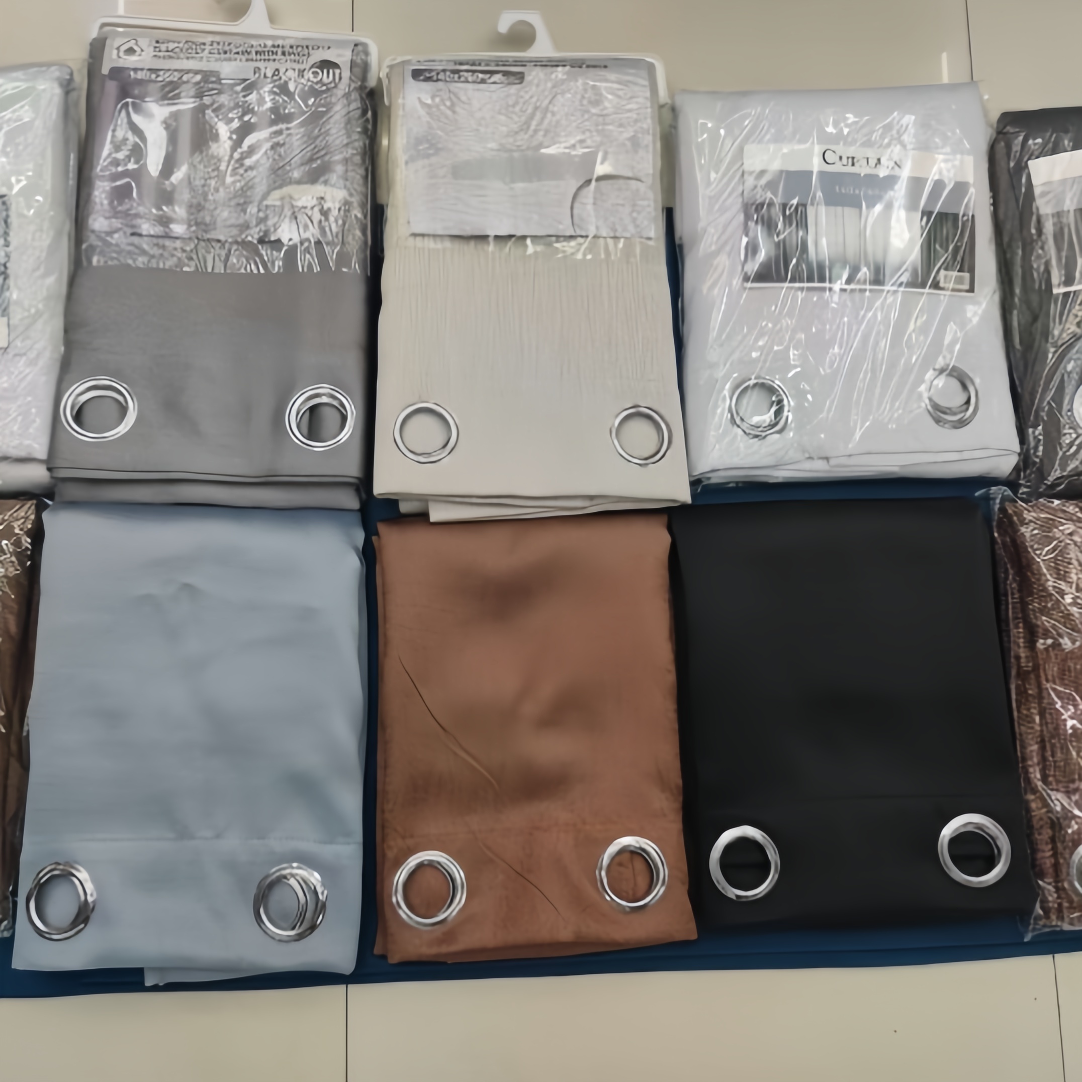 Low-priced, brand-new, multi-style supermarket bestsellers of blackout curtains from Africa and America. Available in plain embossed and jacquard patterns for export details Picture