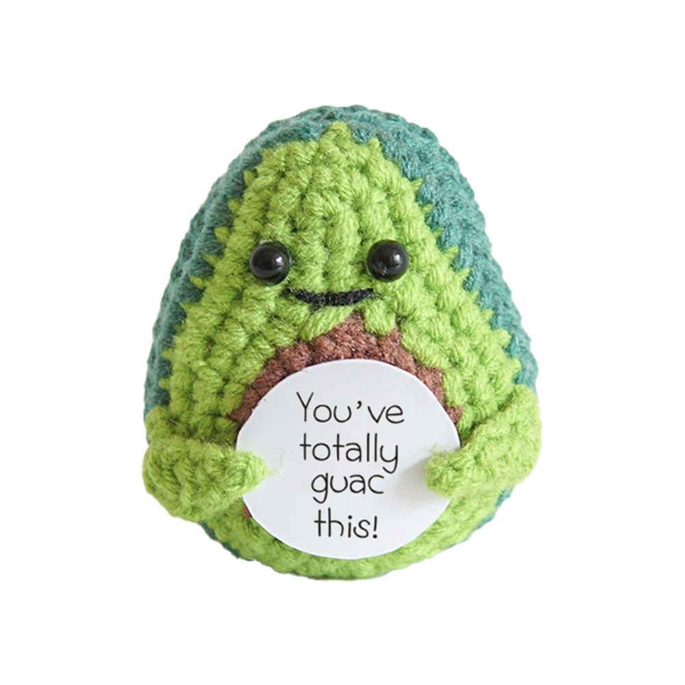 网红手工编织牛油果玩偶 可爱治愈系励志挂件 创意搞怪礼物送闺蜜 包包挂饰摆件