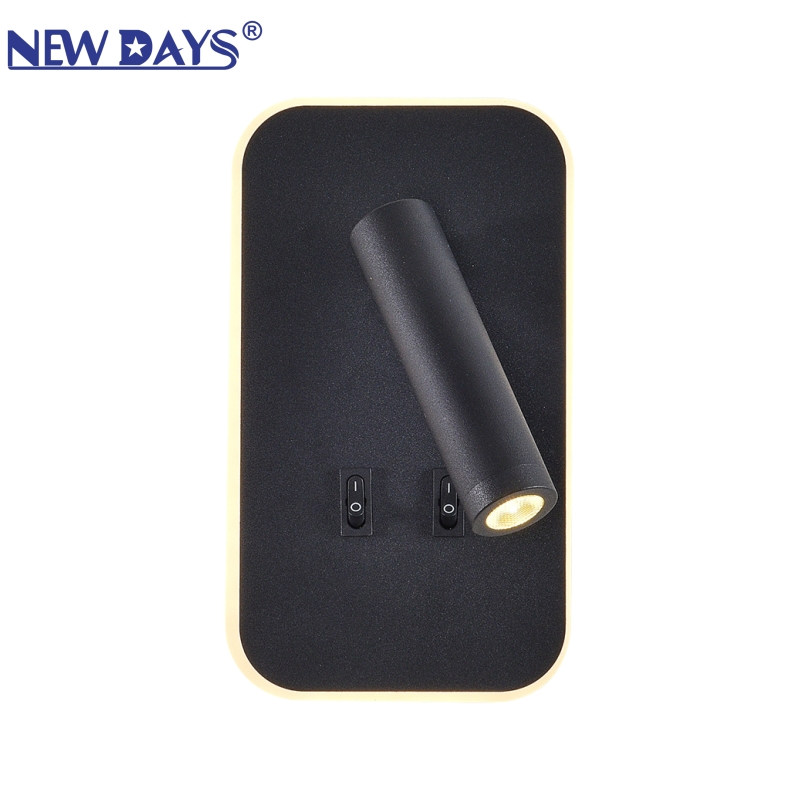 NEWDAYS brand cross-border new led bulb rectangular rotatable reading lamp, energy-saving high-brightness lamp, embedded aisle wall lamp and night light
