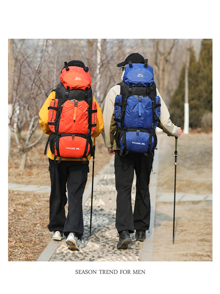 Outdoor hiking bags, camping tents, backpacks, men's and women's sports travel bags, hiking travel luggage bags, large capacity 90L detail image 17