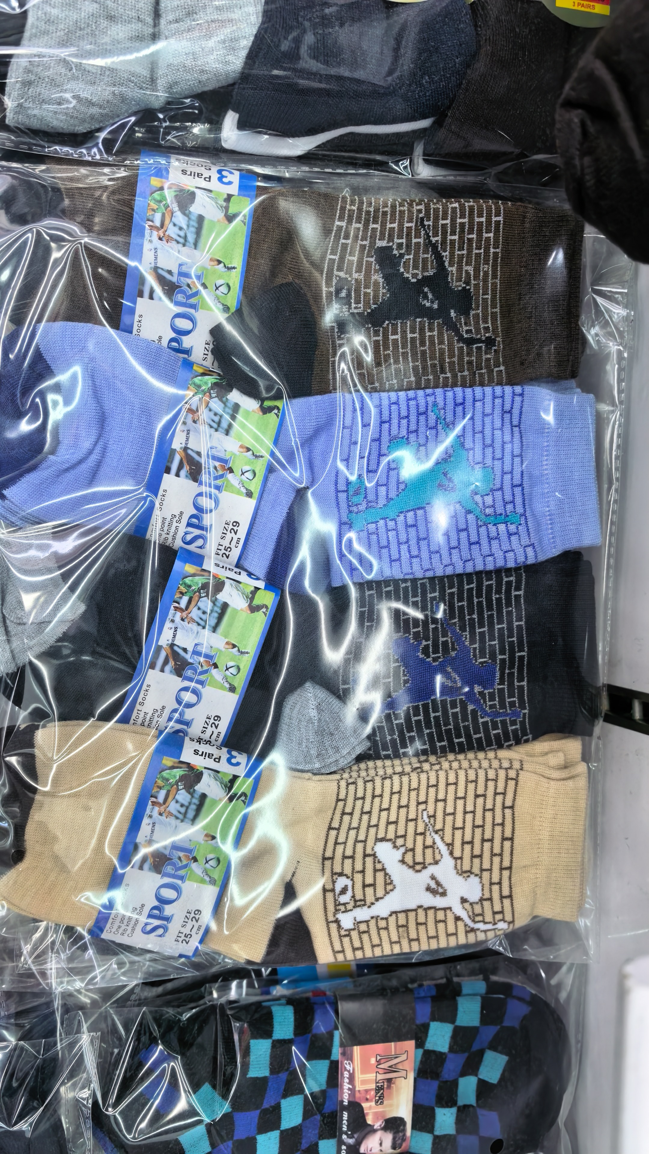 Men's and teenagers' socks for foreign trade, polyester-cotton socks