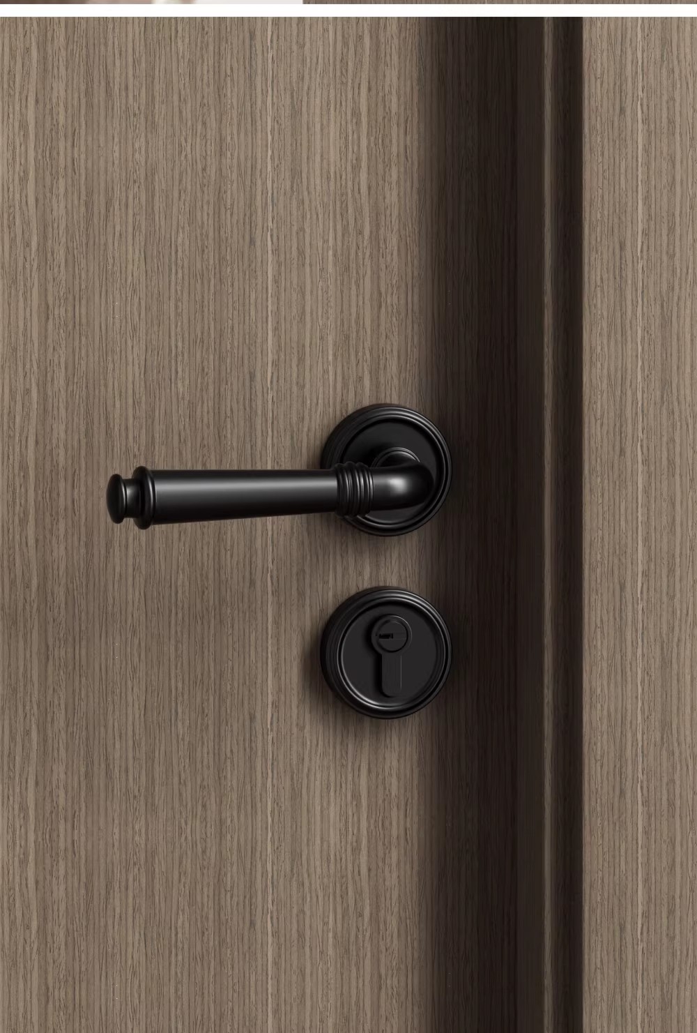Haobao door locks: Bedroom magnetic silent door locks, interior door locks, household solid wood doors, bathroom split door handles, grey pic 9