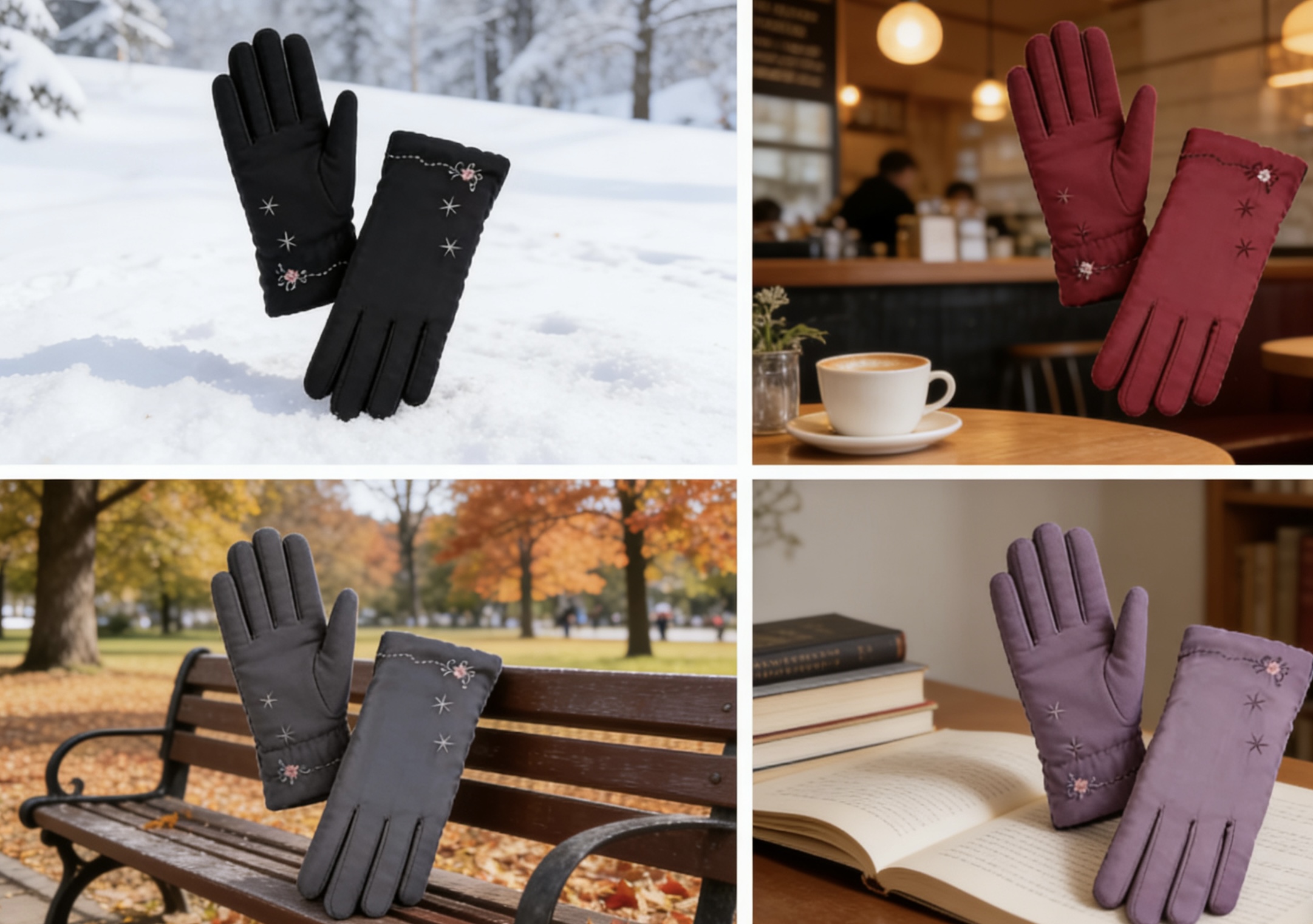 Creative heat-insulating gloves, outdoor adult skin gloves, cartoon design heat-resistant and warm gloves Item Picture