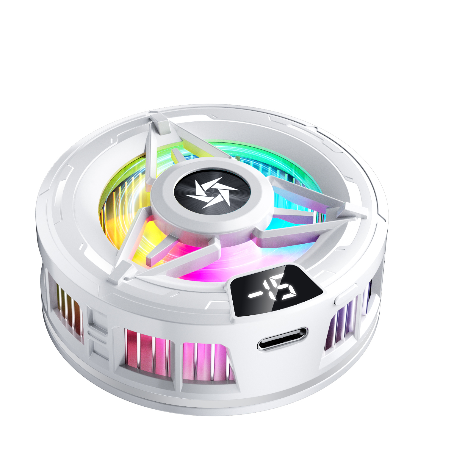 The SL59 mobile phone cooler, with a semiconductor back clip, is a magnetic cooling wonder featuring digital display and intelligent cooling for game live streaming Application Scenario